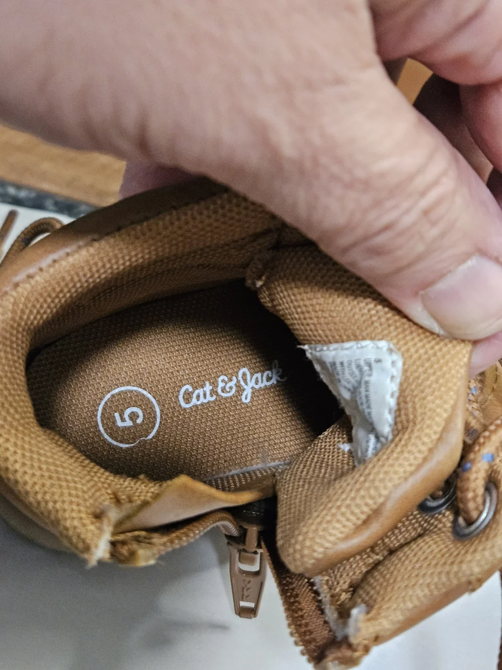 Cat & Jack Tan Kids Lace-Up High-Top Boots
